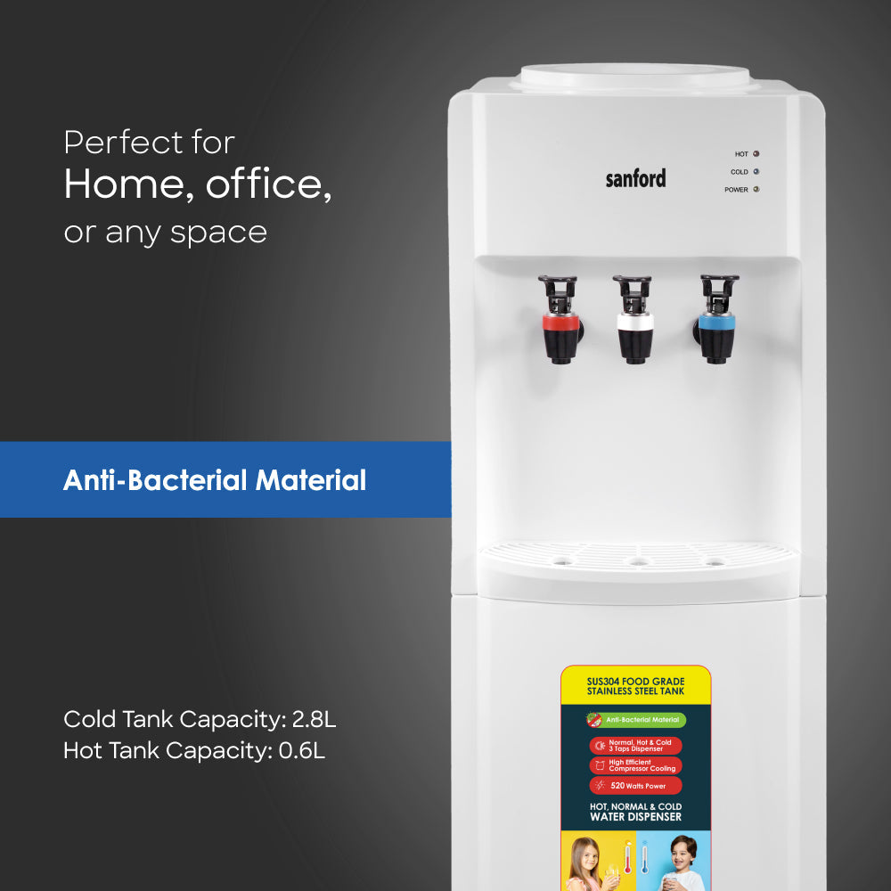 Sanford Top Load Hot,Cold and Normal Water Dispenser with Convenient Storage Cabinet | SF1403WD