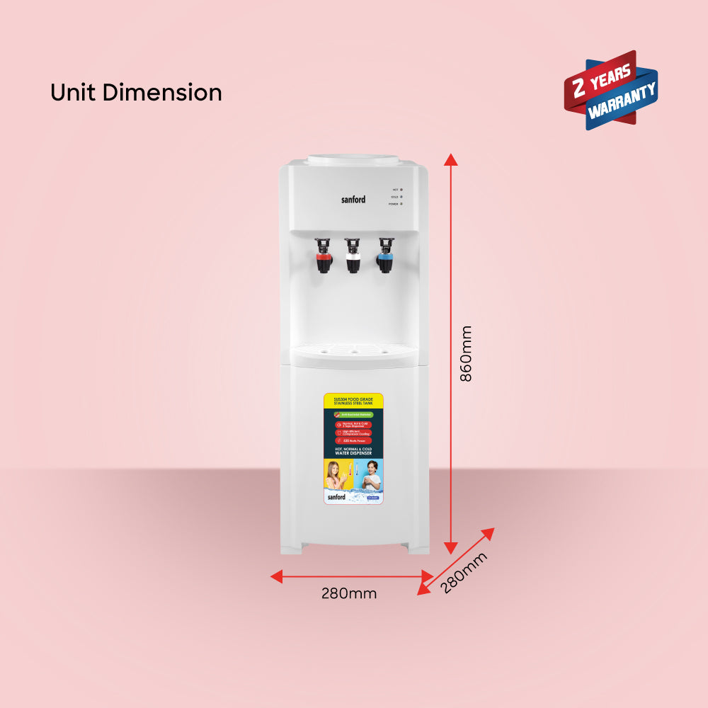 Sanford Top Load Hot,Cold and Normal Water Dispenser with Convenient Storage Cabinet | SF1403WD