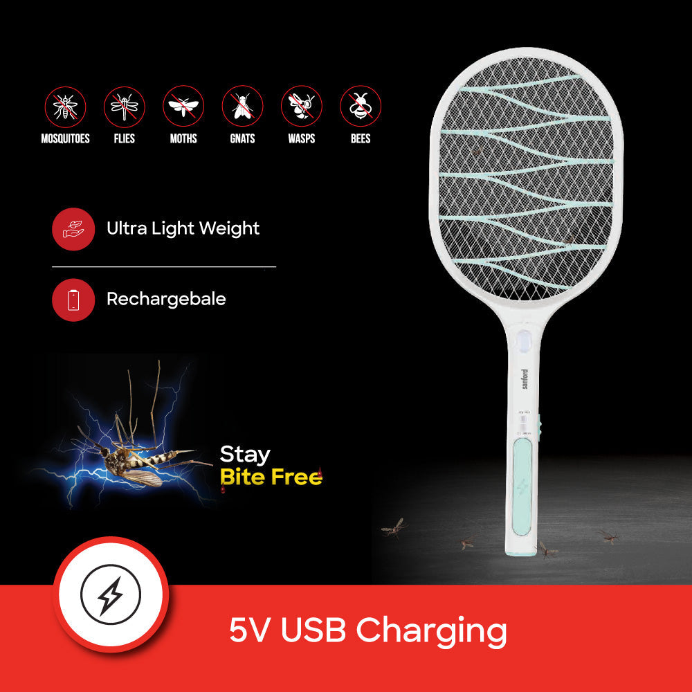 Sanford Type C Rechargeable Lithium Ion Battery Mosquito Racket With Led Light | SF634MK