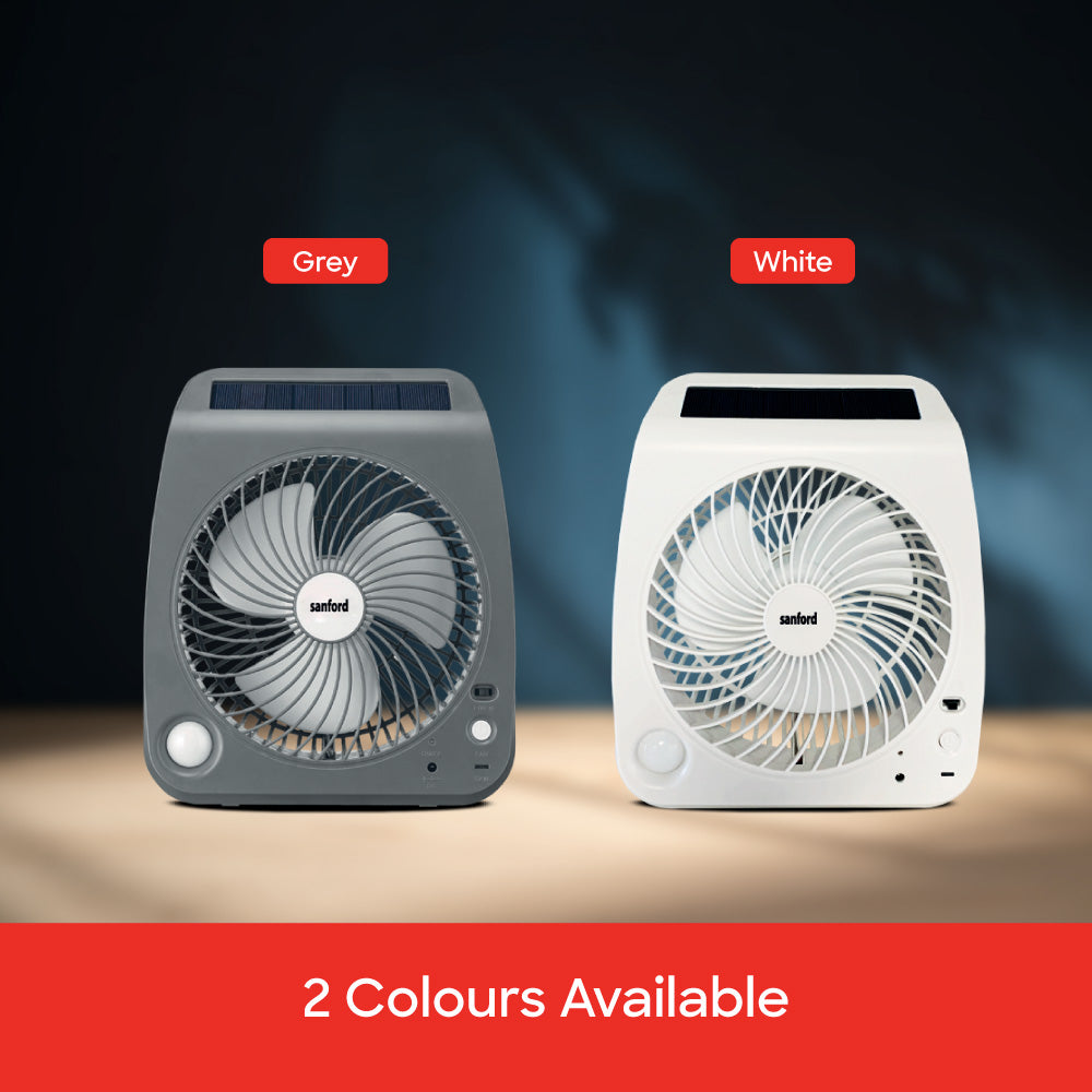 Sanford Rechargeable Solar Fan With Led | SF6654RTF