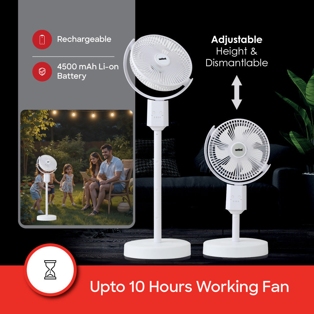 Sanford 10 inch Rechargeable Multi-functional Stand Fan | SF6659RSFN