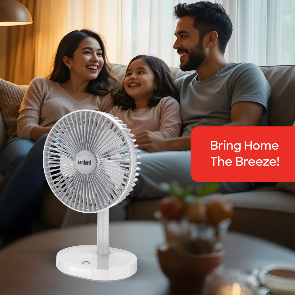 Sanford Rechargeable Mini Stand fan with Led |SF6667MFN