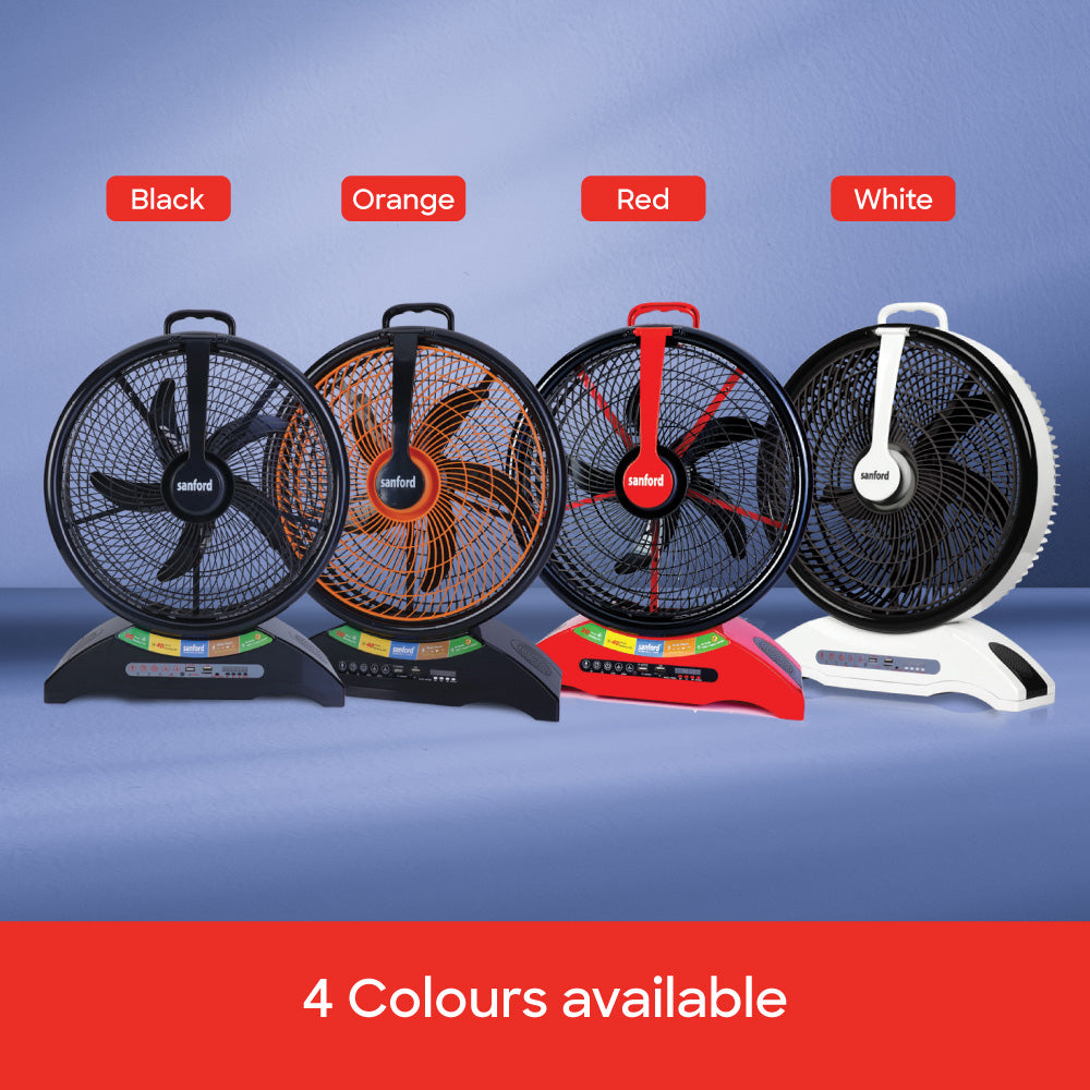 Sanford 14 inch Rechargeable fan with Led |SF918RTF