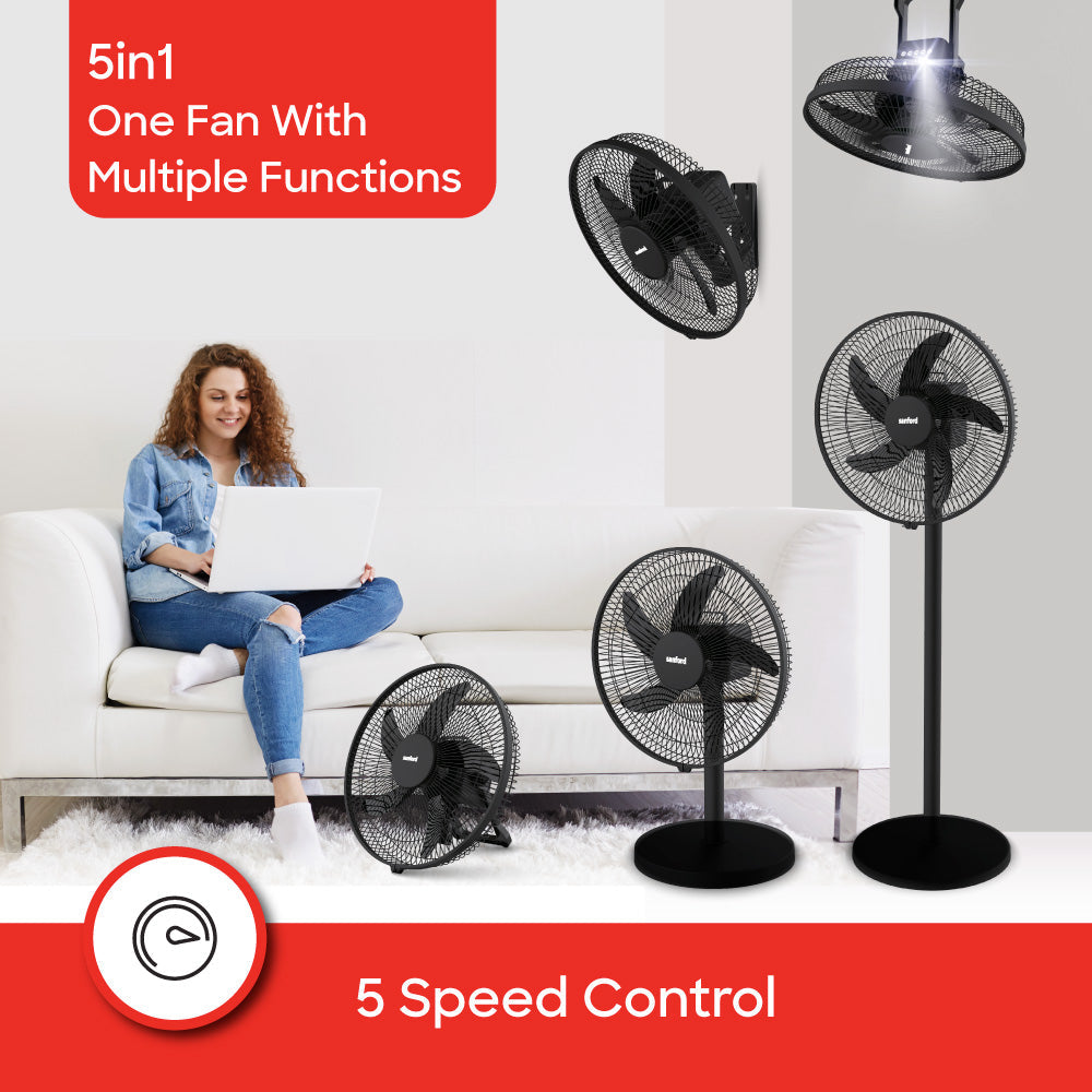 Sanford 16 inch Rechargeable Multi-functional Stand Fan | SF965RTF - SANFORD MIDDLE EAST DWC L.L.C