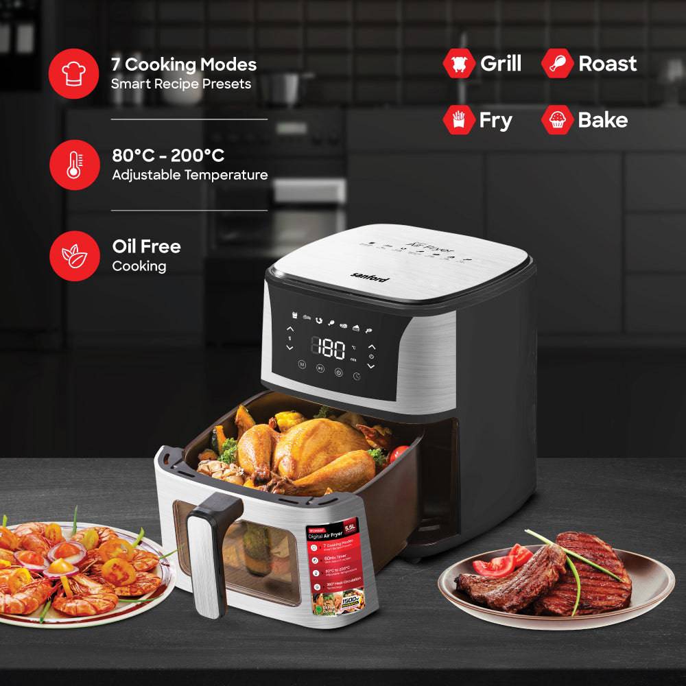 Sanford 5.5L Digital Air Fryer | SF2450AF - SANFORD MIDDLE EAST DWC L.L.C