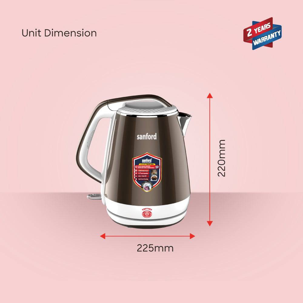 Sanford 1.7 L Double Layer Cordless Electric Kettle | SF3364EK - SANFORD MIDDLE EAST DWC L.L.C