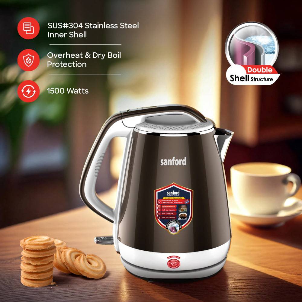 Sanford 1.7 L Double Layer Cordless Electric Kettle | SF3364EK - SANFORD MIDDLE EAST DWC L.L.C