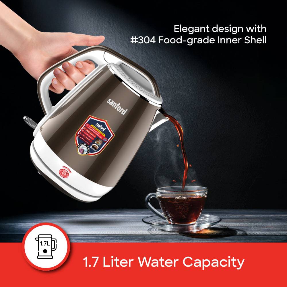 Sanford 1.7 L Double Layer Cordless Electric Kettle | SF3364EK - SANFORD MIDDLE EAST DWC L.L.C