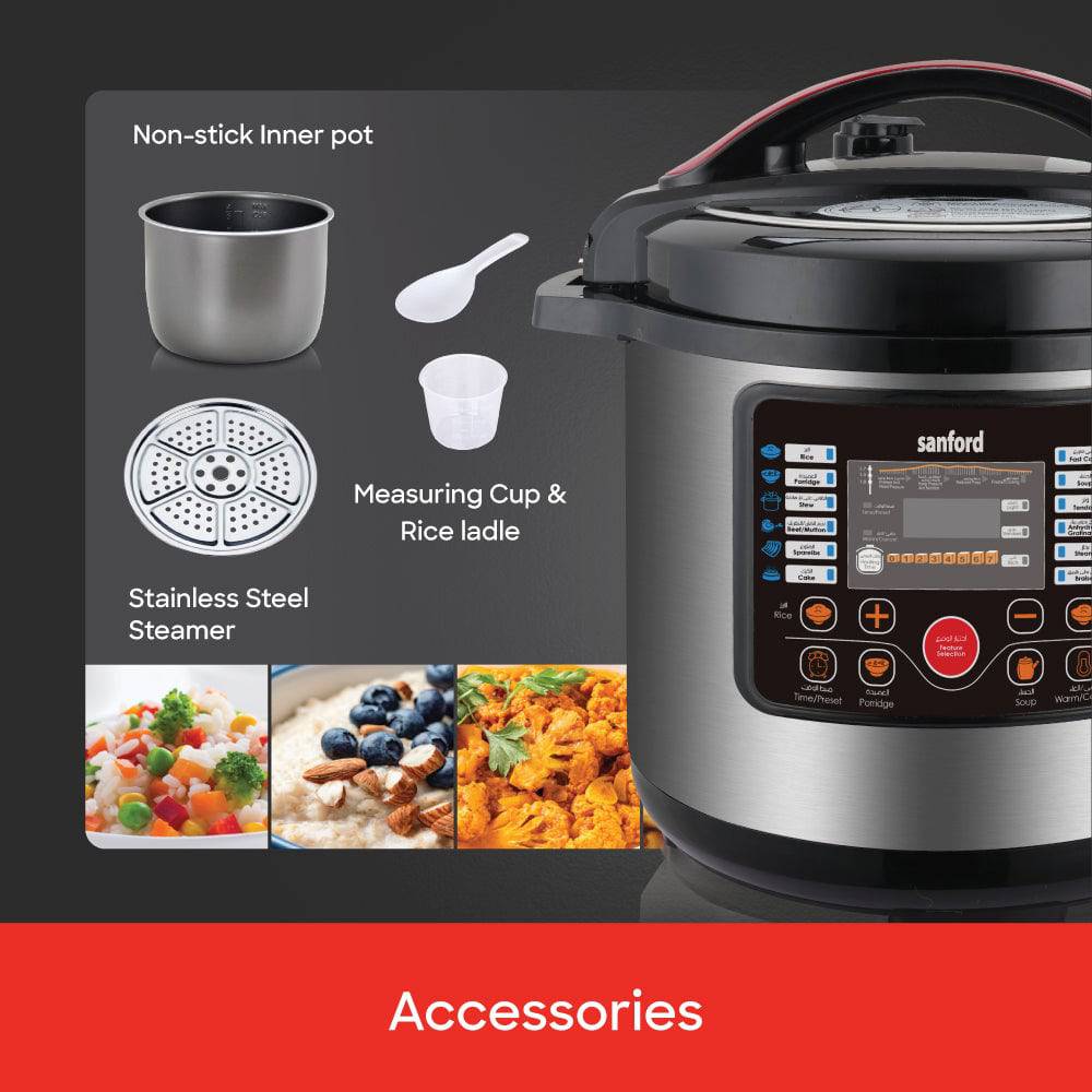 Sanford 9L Electric Pressure Cooker with multi function | SF3202EPC - SANFORD MIDDLE EAST DWC L.L.C