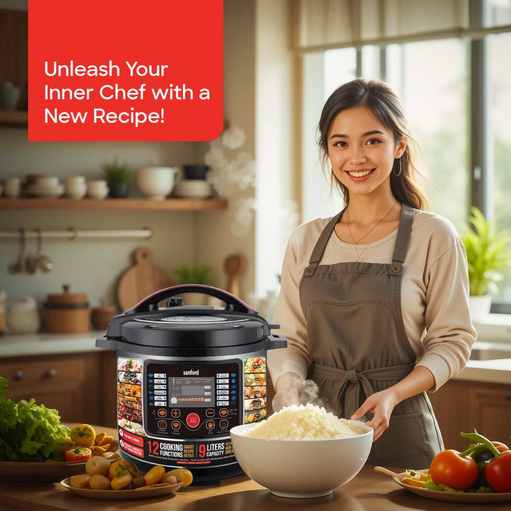 Sanford 9L Electric Pressure Cooker with multi function | SF3202EPC - SANFORD MIDDLE EAST DWC L.L.C