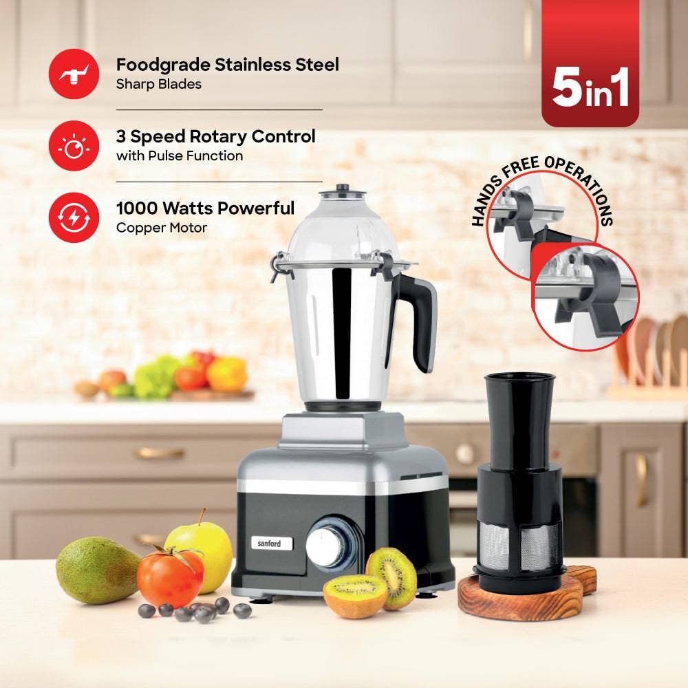 Sanford 5 in 1 Multifunctional Mixer Grinder With Power full 1000W Motor | SF5913GM - SANFORD MIDDLE EAST DWC L.L.C