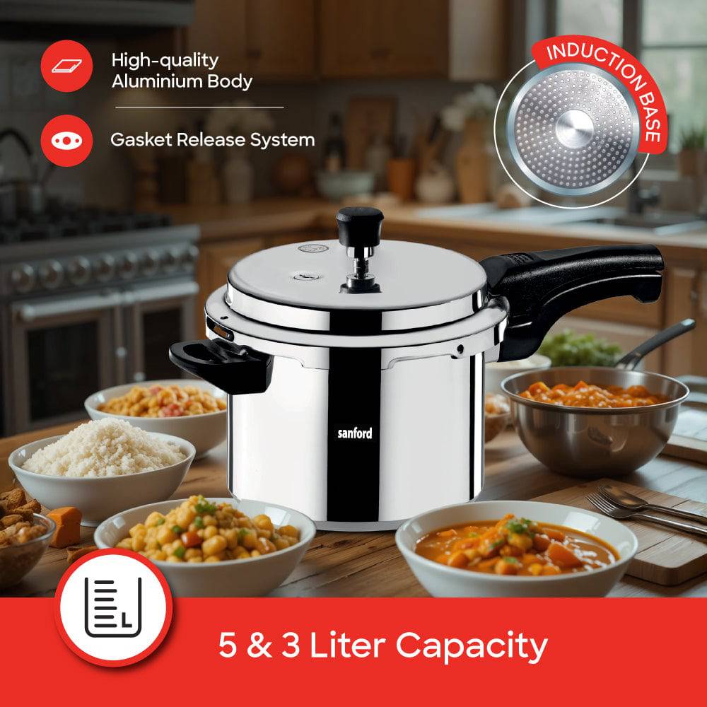 Sanford 2 Set Aluminum Pressure Cooker Combo 3.0L & 5.0L | SF3272PCC - SANFORD MIDDLE EAST DWC L.L.C